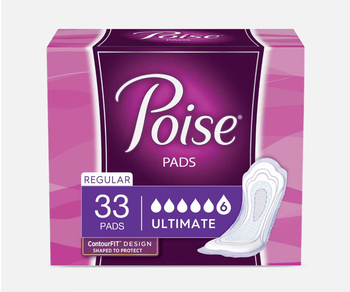 Poise Incontinence Pads - Ultimate Absorbency (33 Count)