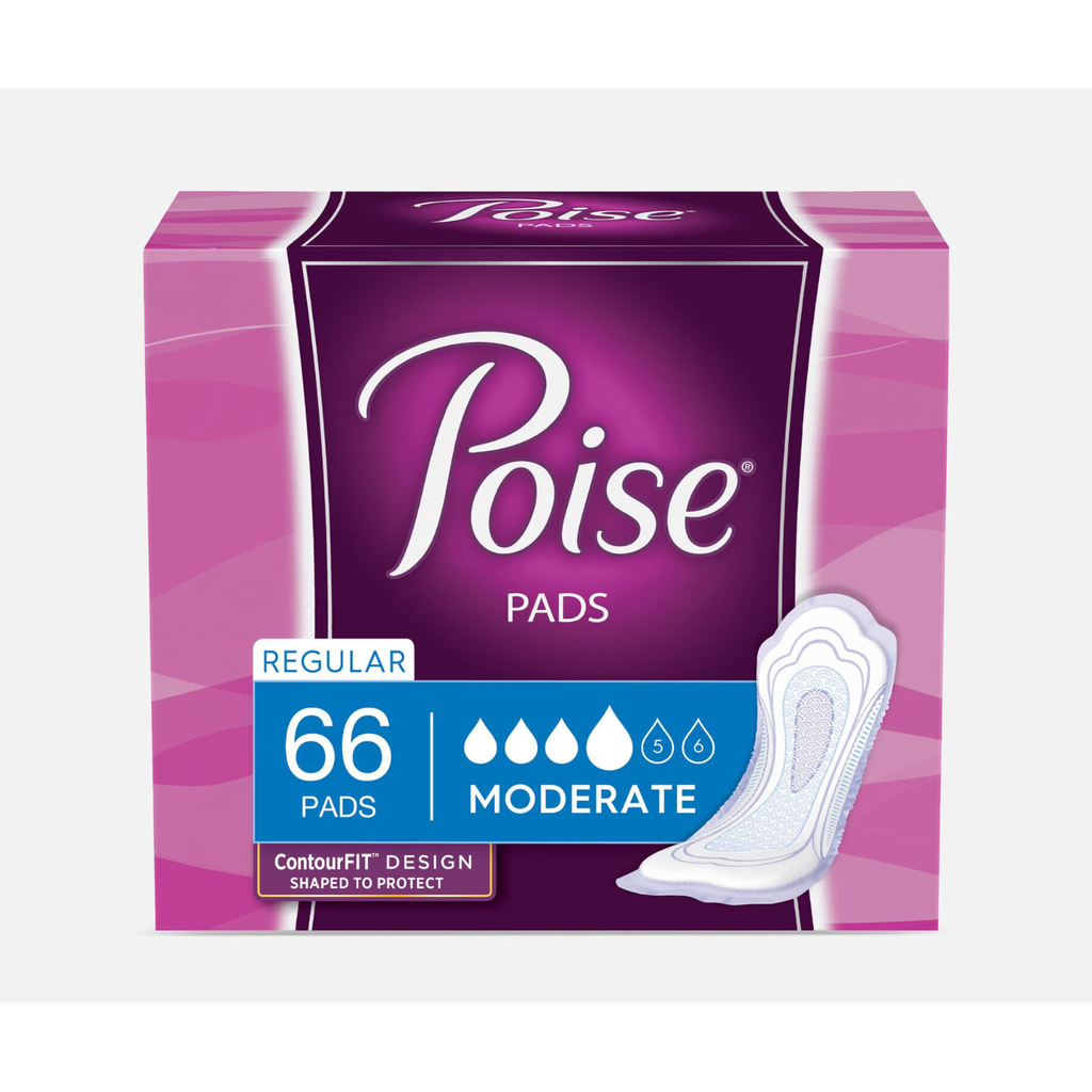 Poise Incontinence Pads - Moderate Absorbency (66 Count)